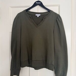 Evereve Olive V-Neck Sweatshirt